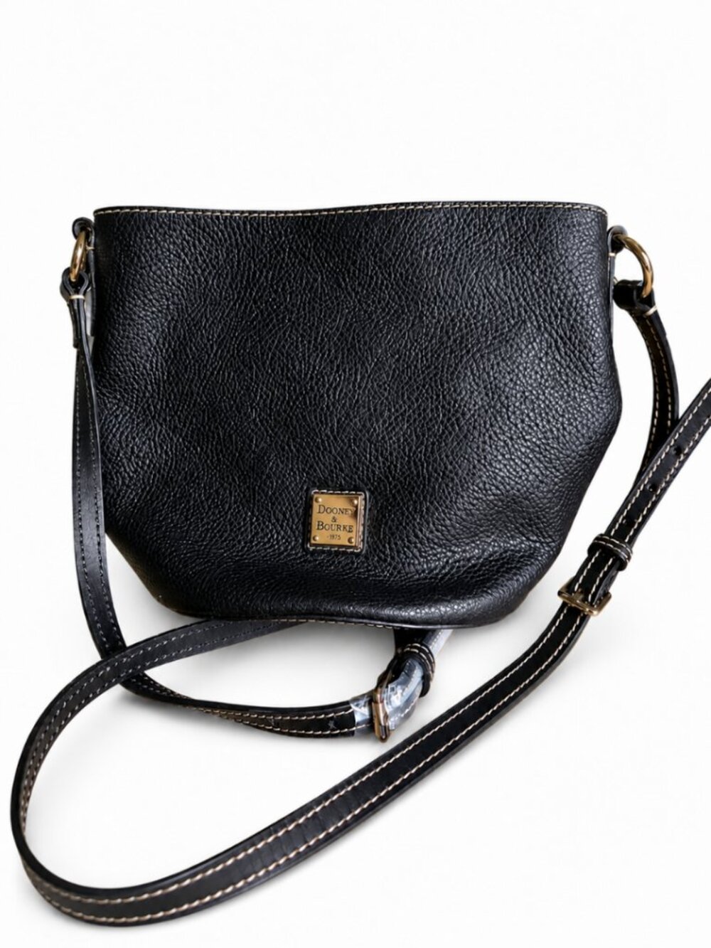 Dooney & Bourke Thea Small Crossbody Bucket Bag Black Pebble Leather NWOT R1716